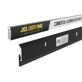 JELOSTONE 2 Pack - Commercial Door Bottom Sweep JS-N315, Heavy Duty Aluminum with Weather-Tolerant Neoprene Insert, UV-Resistant, 36", Matte Black Anodized – Ideal for Residential & Commercial Use