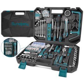 Sundpey Household Tool Kit 257-PCs - Home Auto Repair Tool Set Complete General Hand Tool Set - Tool Kits for Handyman & Precision Screwdriver Set & Metric Hex Key & Toolbox Storage Case for Men Women