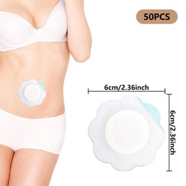 50 Stück Castor Oil Patches,Castor Oil Pack,Rizinusöl Bauchnabel,Bauchnabel Pflaster,Rizinusöl Pflaster Bauchnabel,Rizinusöl Pflaster,Selbstklebend,(Enthält Kein Öl)