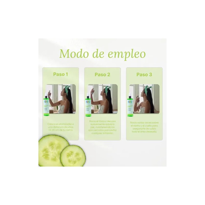 Tónico Facial De Pepino Vemare Refrescante Hidrata 250 Ml