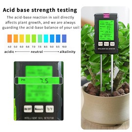 QUMOX 6-in-1 Soil Tester Meter with Rotatable Screen – Measures pH, Moisture, Fertility, Temperature, Sunlight, Air Humidity – Digital Soil Analyzer for Garden, Lawn, Greenhouse