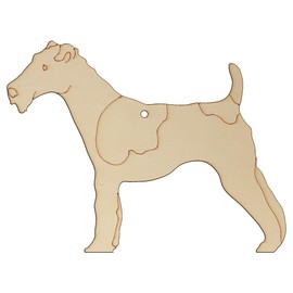 10x Wooden Fox Terrier Wire Haired Dog Standing Craft Shapes 3mm Ply Pet Animal(5 x 6.6cm,Hole Top Centre)