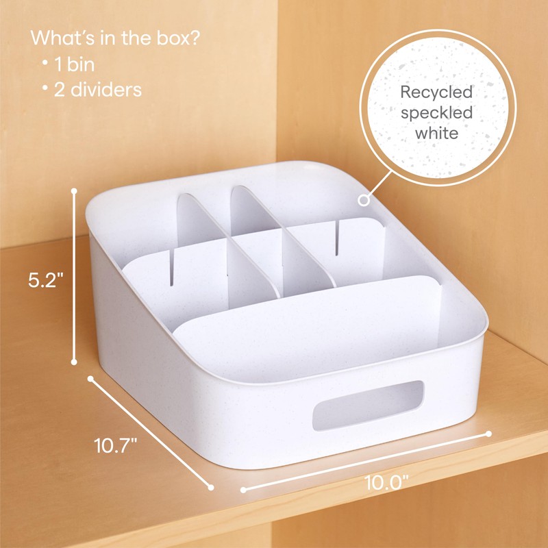 YouCopia ShelfBin Adjustable Snack Bin, BPA-Free Divided Storage Basket for