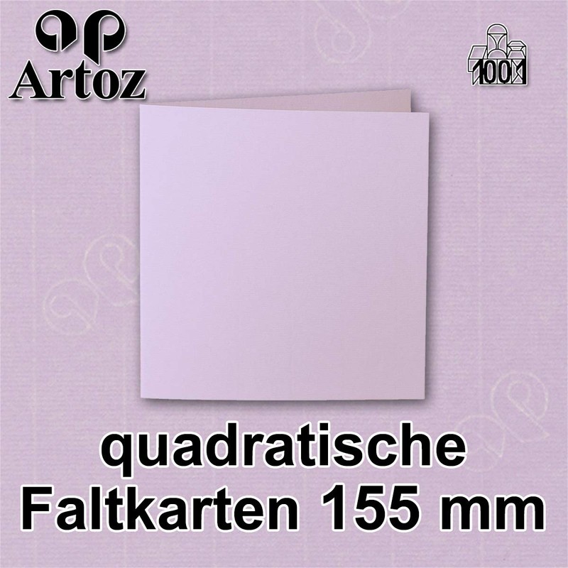 ARTOZ 25 x Square Folding Cards - Lilac (Purple) -