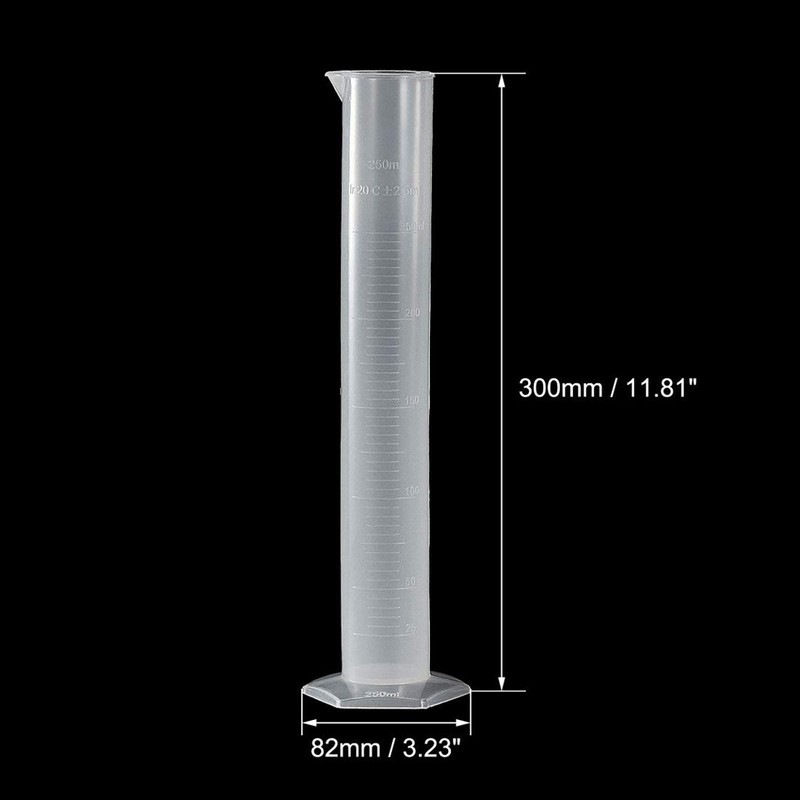 Recogwood 250ml Plastic Graduated Cylinder, Measuring Cylinder Science Test Tube,