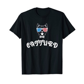 Catturd Funny Cat Lover Patriotic Cat Mom Cats Dad Pet Owner T-Shirt, black