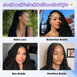 Deep Wave Human Braiding Hair for Boho Braids – 24 Inch 120g 3 Bundles/Pack Highlights Balayage Chocolate Brown to Caramel Blonde, 12A Brazilian Hair Bulk No Weft, Wet & Wavy Curly Knotless Extensions