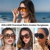 Dollger Oversized Aviator Sunglasses for Women Trendy Retro Large Frame