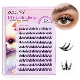 Lash Extension Kit, Lash Clusters 100pcs, D Curl Volume Eyelash Clusters 9-13mm Mix Wispy Individual Eyelash Lashes Extensions For Lash Extension Beginners DIY at Home (Round Eyes-Dog Series)