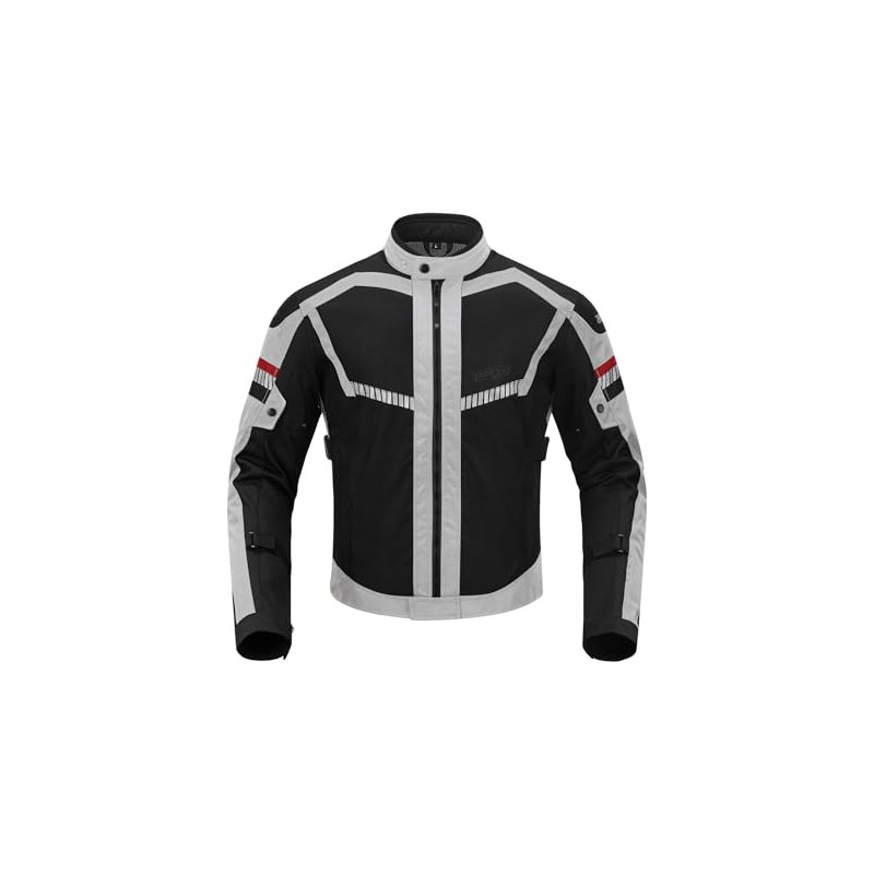 BORLENI Motorcycle Jacket Summer Men's Breathable Armour Protection High Gloss