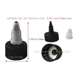 Noraling 40 Pcs 24/410 Twist Bottle Cap Squeeze Bottle Caps Replacement Twist Caps for Squeeze Bottles Glue Bottles Dispensing Caps