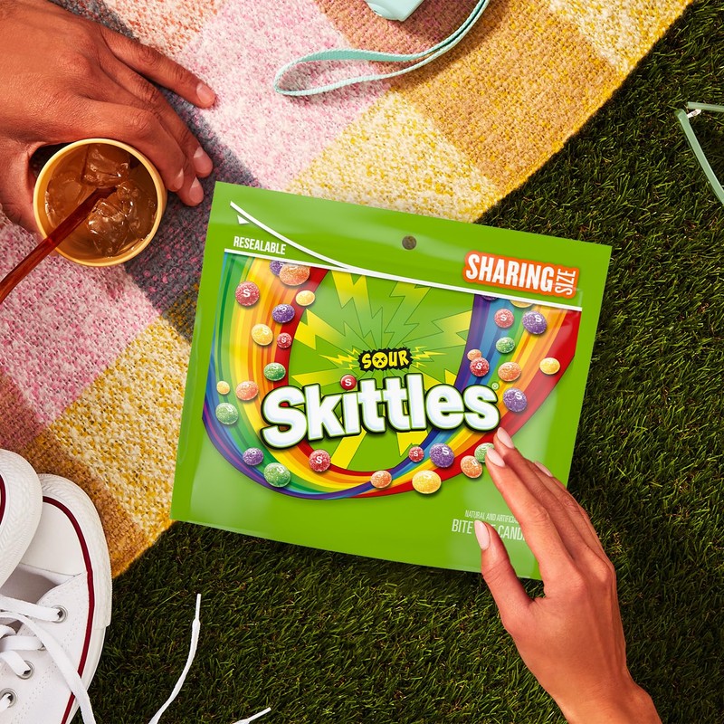 SKITTLES Sour Chewy Candy, Share Size, 13.7 Oz Bag