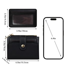 Andiker Small Wallet for Women, PU Leather Simple Trendy Bifold Wallet with 1 Detachable Card Holder and Zipper Pocket Soft Leather Card Holder for Women (Pink)