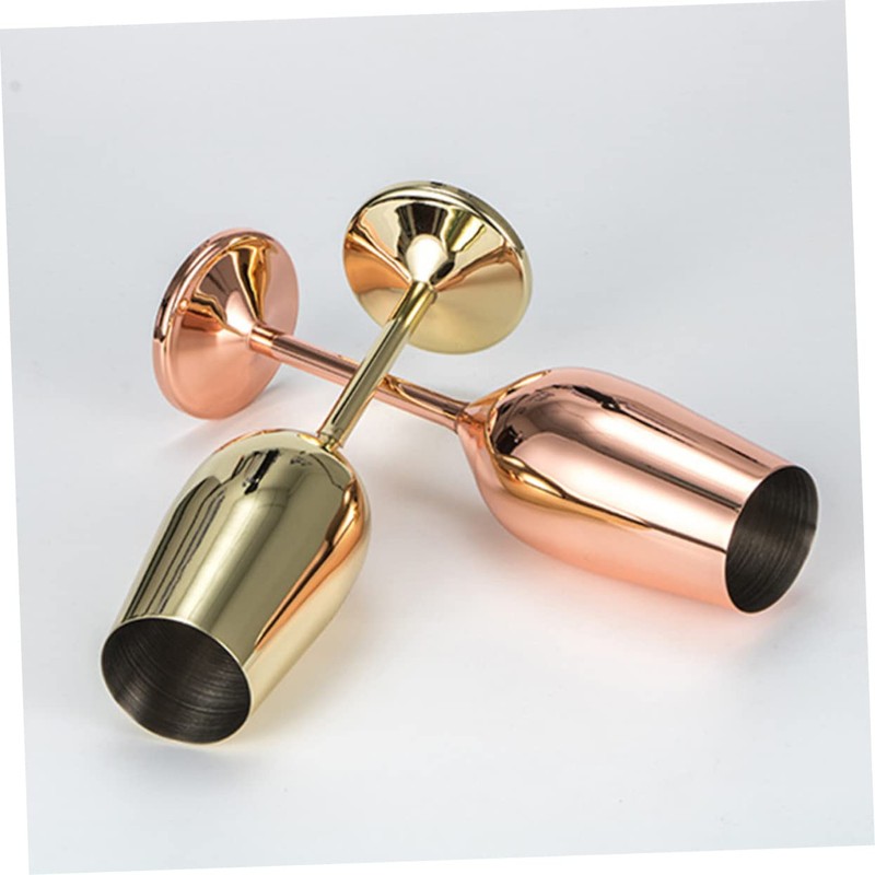 LABRIMP Stainless Steel Goblet Gold Plating Unbreakable Wine Cup for