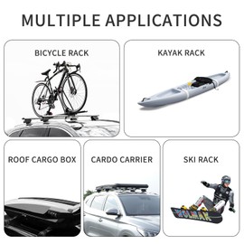 MAXSOUGH Universal Roof Rack Thick Aluminum Cross Bars,Adjustable Lockable Roof Rack Compatible for Vehicle Without Side Rails，300 LBS Load Capacity，Black