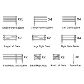 Walthers SceneMaster ~ HO Scale ~ 3-Rail Farm Fence Kit ~ 949-4202