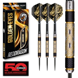 Red Dragon Golden Eye 1: 22g - Tungsten Darts Set with Flights and Stems