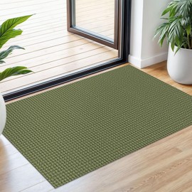 Ivissy Small Braided Rugs 2x3 Ft Area Rugs for Entryway Boho Washable Rug Non Slip Rubber Backed Throw Rugs Cotton Woven Door Mat Indoor Entrance Front Door Rugs for Foyer Kitchen, Green