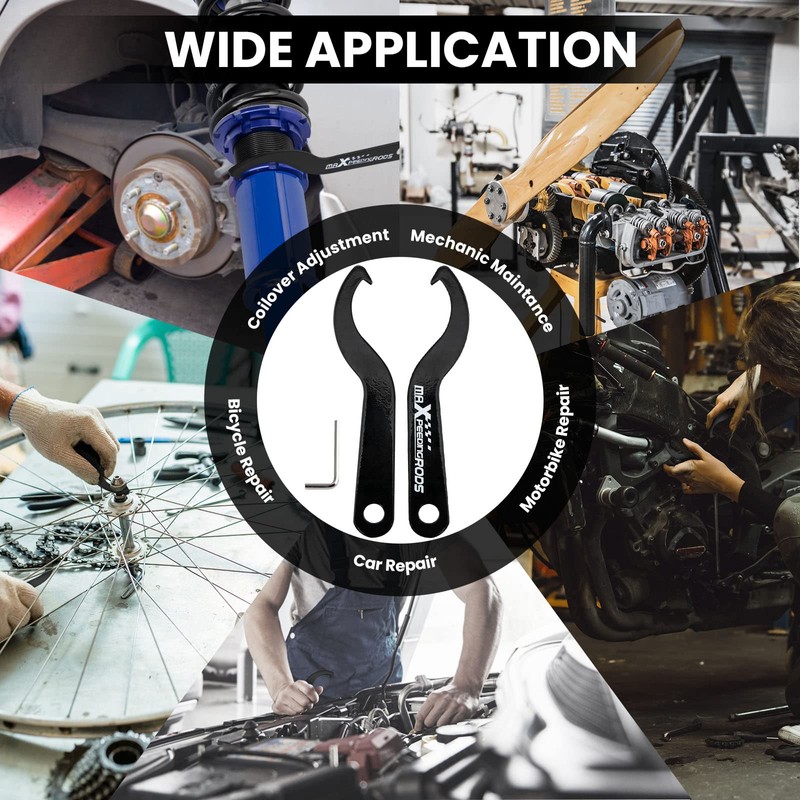 maXpeedingrods Universal C Spanner Hook Wrench Set Coilover Spring Adjustment