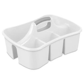 Sterilite Plastic Divided Portable Cleaning Supplies Caddy Organizer Basket
