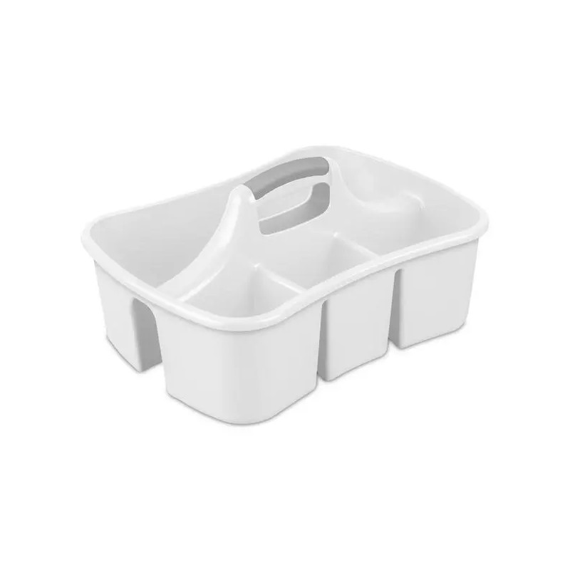 Sterilite Plastic Divided Portable Cleaning Supplies Caddy Organizer Basket