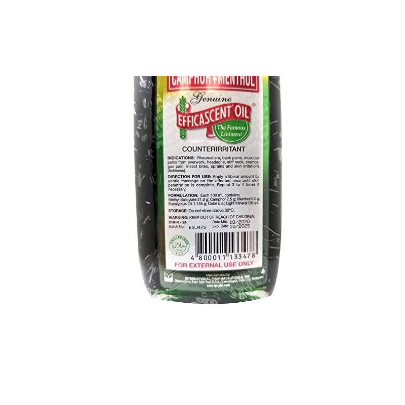 Yeegfeyuu Genuine EFFICASCENT Oil Extra Strength Counterirritant 235ml Large Size