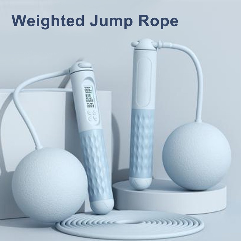 Cordless Jump Rope with Counter LCD Backlit Display Smart Weighted