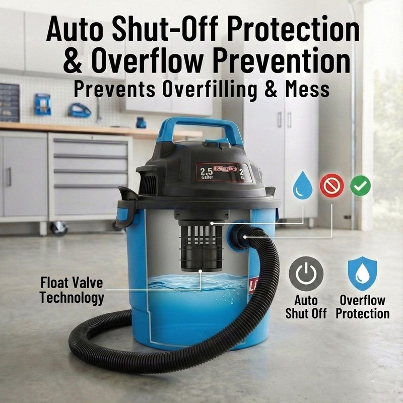 Channellock Wet/Dry Vacuum - Includes Nozzle & Crevice Tool, Portable,