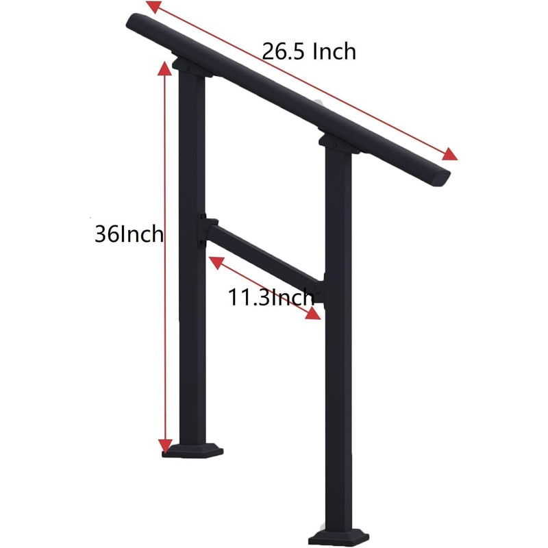 Metty Metal Handrails for Outdoor Steps Suitable for 1 to
