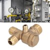Air Compressor Valve Replacement Components Brass 4 Way Double Pipe