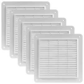 Vent Systems 10" x 10" Inch White - Pack of 5 Air Return Vent Cover - Air Vent Grille - Register Grill Cover - Screen Mesh - Wall Vent Cover/Louvered Vent for HVAC Vent, Home - Air Vent Covers