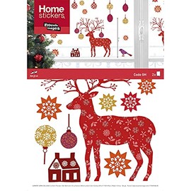 Draeger Paris Christmas Decoration Window Sticker Deer Motif 2 Sheets 36 x 24 cm