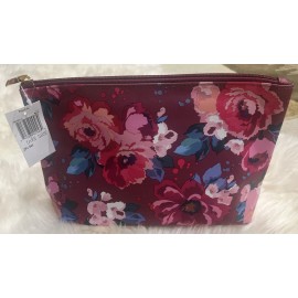 Macy's Rose Pink Flowers & Clear 2-Piece Cosmetic Makeup Pouch/Bags From Macy's
