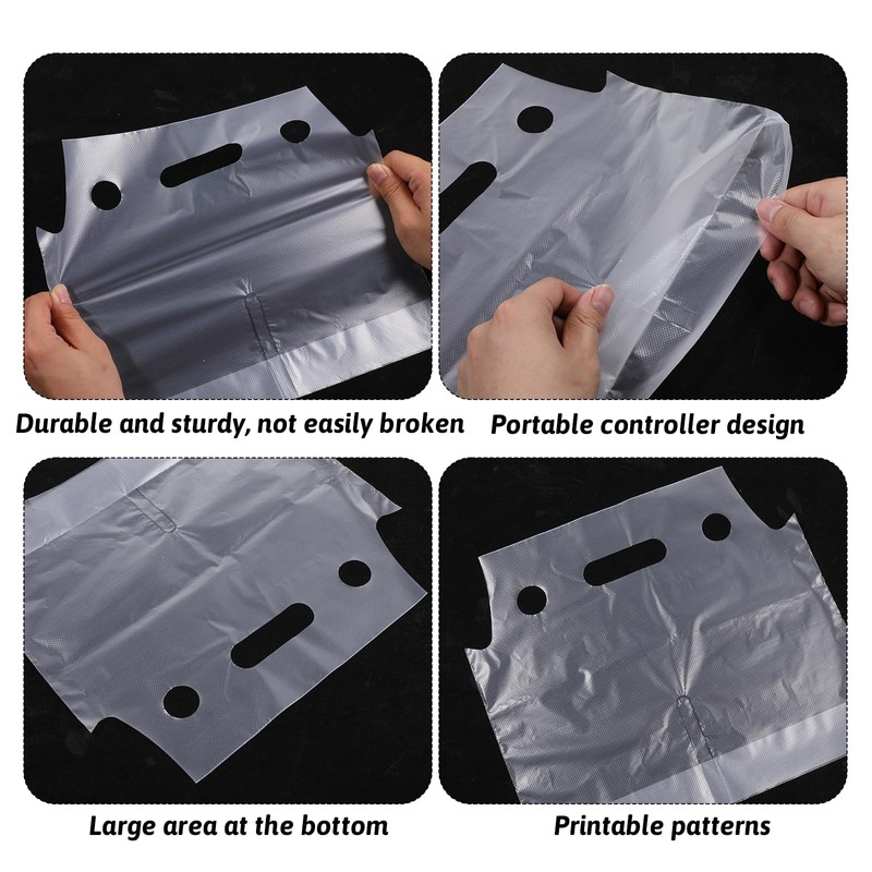 200 Pack Clear Drinking Bags Handle Drinking Packaging Poly Bag