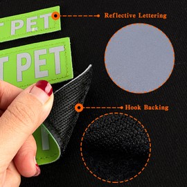 IronSeals Set of 2 Reflective Dog Vest Harness Patches, Removable Free Huges Patches with Reflective Printed Letters for Emotional Support Therapy Dog Vest Harness Collar or Leash