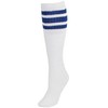 CTM Striped Top Ribbed Tube Socks (4 Pair Pack), Royal