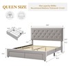 GarveeHome Upholstered Queen Bed Frame with 2 Storage Drawers, Velvet