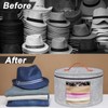 Rierousy Hat Box Round Foldable Hat Storage Boxes Fabric with
