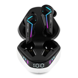 ROTTER® Kabellose Bluetooth Mobile Gaming Kopfhörer, Extrem Niedrige Latenz von 50 ms, Bluetooth 5.3, Dual Modus, 35 Stunden Spielzeit, IPX4 Wasserdicht, 6 Mikrofone (White)