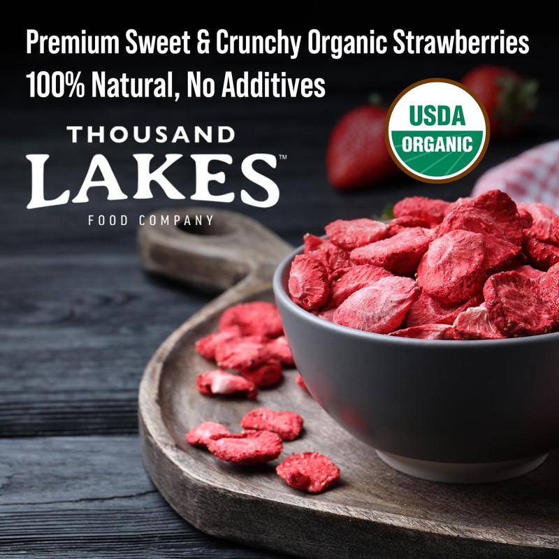 Thousand Lakes Freeze Dried Fruit - ORGANIC Strawberries 2-pack 1.1
