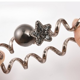 EZ PEACH Hair Rubber Phone Cord Type Hair Rubber Pearl, Star, Sparkling and Shine, Thick Hair Rubber Non-Traced, Popular Pastel Colors, Spiral Hair Elastic Fashionable Hair Accessories, Hair Clips,