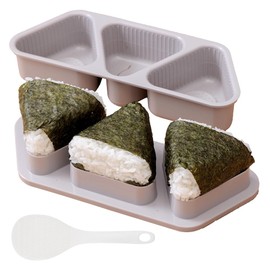Aimedia Onigiri Maker, Onigiri Mold, Triangle, Omusubi, 3 Large Pieces, Includes Rice Paddle, Dishwasher Safe, Bento, Quick, Time-Saving, Japanese Kitchen, Easy Nori Roll Onigiri-kun