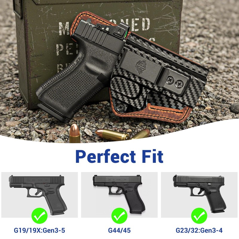 FUNANASUN IWB Holster for Glock 19 19X 45 | Carbon
