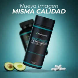 Glicinato De Magnesio 500mg 240 Cápsulas Orgánico Nuboost Sabor Sin sabor