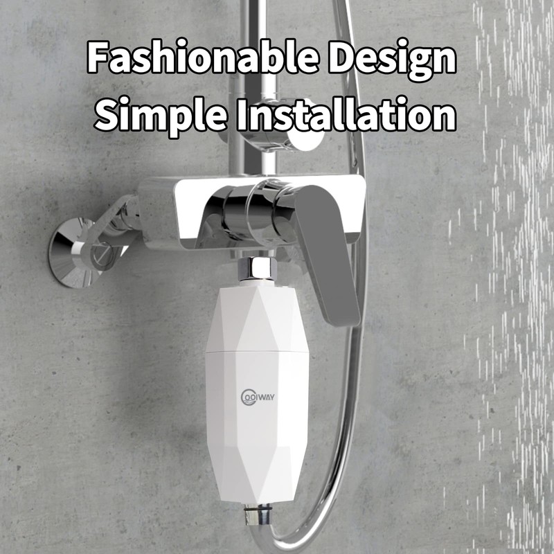 CoolWAY シャワーヘッドフィルター 硬水用 高出力シャワーフィルターカプセル 塩素 重金属 不純物を濾過 ビタミンC 肌の髪を活性化するシャワーフィルター