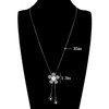 Gleamart Silver Flower Long Pendant Necklace Adjustable Sweater Chain Gift