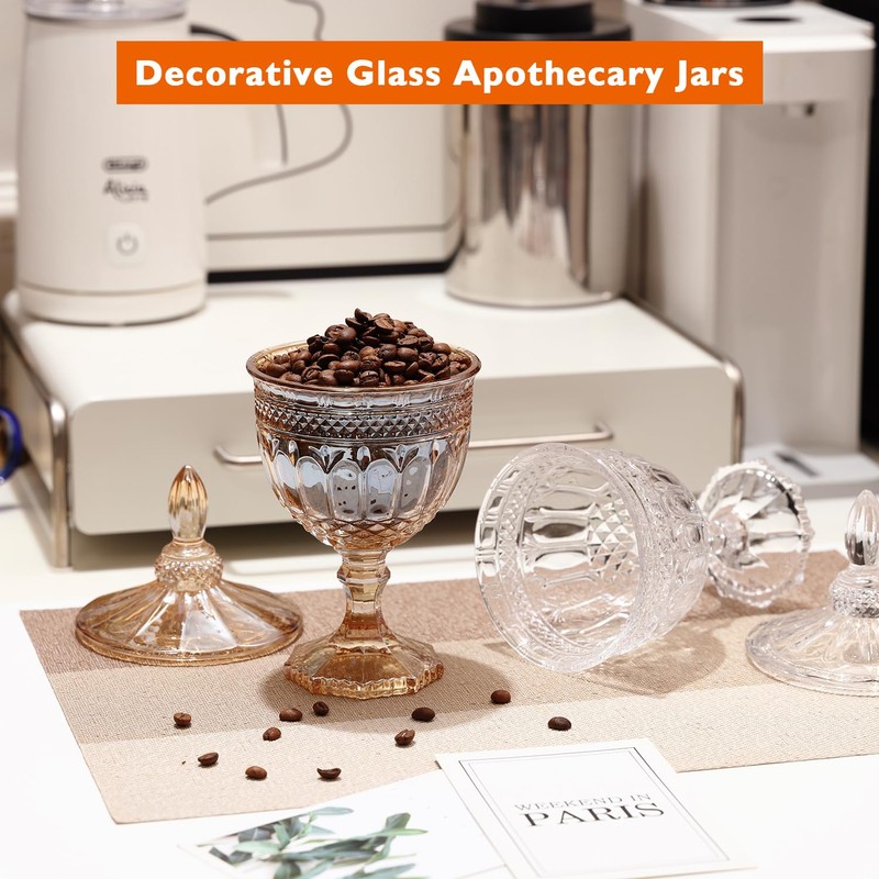 30 oz Glass Apothecary Candy Jar with Lid - Clear