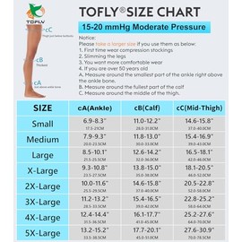 TOFLY Medias de compresión de muslo para mujeres y hombres, punta cerrada 15-20mmHg medias graduadas de compresión médica con banda de silicona, media