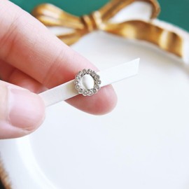 Hebillas de vidrio para muñeca de 5 mm (diámetro interior) con hebilla de metal redonda a base de oro/plata, perfecta para ropa de muñeca (10 unidades), Tono plateado, 5mm (Inner Diameter)