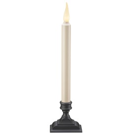 Xodus Innovations FPC1650-4 Battery Operated Flameless 12 inch Taper Candle and Base with 3D Warm White Flickering Flame and 6 Hour Automatic Timer, Pack of 4
